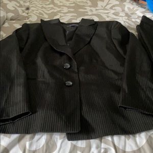 Black pin stripe suit